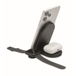 Faltbare magnetische 3-in-1-Ladestation mit kabelloser Ladefunktion, 15 W farbe schwarz fünfte Ansicht