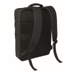 RPET-Rucksack mit PU-Beschichtung für Laptops bis 15 Zoll farbe schwarz zweite Ansicht