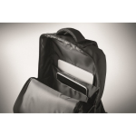 RPET-Rucksack mit PU-Beschichtung für Laptops bis 15 Zoll farbe schwarz sechstes Detailbild