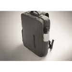 RPET-Rucksack mit PU-Beschichtung für Laptops bis 15 Zoll farbe dunkelgrau Detailbild