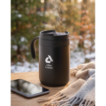 Thermobecher aus Edelstahl mit wiederverwendbarem Kaffeefilter 450 ml farbe schwarz Stimmungsbild 2 zweite Ansicht