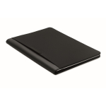 A4-Mappe aus Kunstleder mit Taschen und liniertem Notizblock farbe schwarz