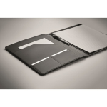 A4-Mappe aus Kunstleder mit Taschen und liniertem Notizblock farbe schwarz drittes Detailbild
