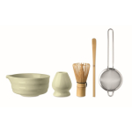 Matcha-Set mit 5 Teilen aus Keramik und Bambus in Geschenkbox farbe mintgrün zweite Ansicht