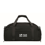 Sporttasche aus Nylon mit Trolley-Schlaufe und Schultergurt 20 L farbe schwarz Ansicht mit Druckbereich