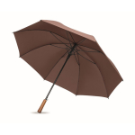 Automatischer windfester Pongee-Regenschirm mit geradem Griff, Ø 137 farbe braun dritte Ansicht