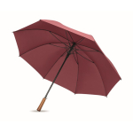 Automatischer windfester Pongee-Regenschirm mit geradem Griff, Ø 137 farbe bordeaux dritte Ansicht
