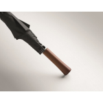 Automatischer windfester Pongee-Regenschirm mit geradem Griff, Ø 137 farbe schwarz fünftes Detailbild