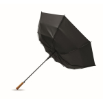Automatischer windfester Pongee-Regenschirm mit geradem Griff, Ø 137 farbe schwarz achte Ansicht
