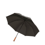 Automatischer windfester Pongee-Regenschirm mit geradem Griff, Ø 137 farbe schwarz Ansicht mit Druckbereich
