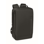 Laptoprucksack mit PU-Details und Trolley-Schlaufe für 15 Zoll farbe schwarz
