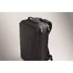 Laptoprucksack mit PU-Details und Trolley-Schlaufe für 15 Zoll farbe schwarz drittes Detailbild