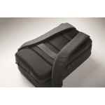 Laptoprucksack mit PU-Details und Trolley-Schlaufe für 15 Zoll farbe schwarz viertes Detailbild