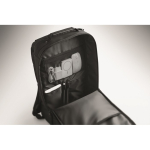 Laptoprucksack mit PU-Details und Trolley-Schlaufe für 15 Zoll farbe schwarz siebtes Detailbild