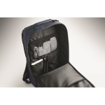 Laptoprucksack mit PU-Details und Trolley-Schlaufe für 15 Zoll farbe blau siebtes Detailbild