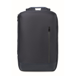 Laptoprucksack mit PU-Details und Trolley-Schlaufe für 15 Zoll farbe blau achte Ansicht