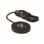 Magnetisches kabelloses Ladegerät mit festem 1 m USB-C-Kabel und 25 W farbe schwarz Hauptansicht zweite Ansicht