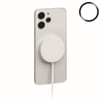 Magnetisches kabelloses Ladegerät mit festem 1 m USB-C-Kabel und 25 W farbe weiß
