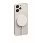 Magnetisches kabelloses Ladegerät mit festem 1 m USB-C-Kabel und 25 W farbe weiß dritte Ansicht