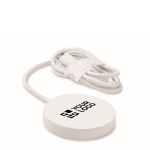 Magnetisches kabelloses Ladegerät mit festem 1 m USB-C-Kabel und 25 W farbe weiß Ansicht mit Druckbereich