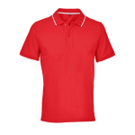 Unisex-Baumwollpolo mit Kontraststreifen 200 g/m² SOL'S PALERMO farbe rot zweite Ansicht
