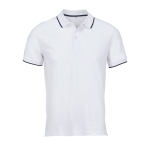 Unisex-Baumwollpolo mit Kontraststreifen 200 g/m² SOL'S PALERMO farbe weiß