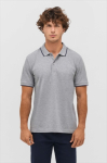 Unisex-Baumwollpolo mit Kontraststreifen 200 g/m² SOL'S PALERMO farbe grau zweite Ansicht