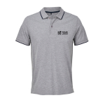 Unisex-Baumwollpolo mit Kontraststreifen 200 g/m² SOL'S PALERMO farbe grau Ansicht mit Druckbereich