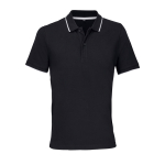Unisex-Baumwollpolo mit Kontraststreifen 200 g/m² SOL'S PALERMO farbe weiß/schwarz vierte Ansicht