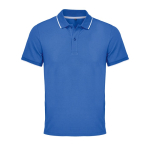 Unisex-Baumwollpolo mit Kontraststreifen 200 g/m² SOL'S PALERMO farbe köngisblau