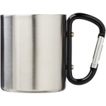 Doppelwandiger Isolierbecher mit integriertem Karabinergriff, 200 ml farbe schwarz zweite Vorderansicht