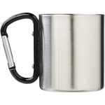 Doppelwandiger Isolierbecher mit integriertem Karabinergriff, 200 ml farbe schwarz zweite Rückansicht