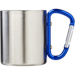 Doppelwandiger Isolierbecher mit integriertem Karabinergriff, 200 ml farbe blau zweite Vorderansicht