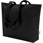 Baumwolltasche mit Reißverschluss und langen Henkeln, 320 g/m² farbe schwarz zweite Ansicht