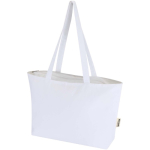 Baumwolltasche mit Reißverschluss und langen Henkeln, 320 g/m² farbe weiß