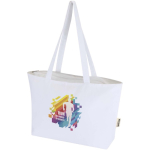 Baumwolltasche mit Reißverschluss und langen Henkeln, 320 g/m² farbe weiß
