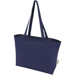 Baumwolltasche mit Reißverschluss und langen Henkeln, 320 g/m² farbe marineblau