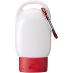 Sonnencreme LSF 30 mit Karabiner und Vanilleduft, 30 ml farbe rot dritte Vorderansicht