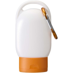 Sonnencreme LSF 30 mit Karabiner und Vanilleduft, 30 ml farbe orange dritte Vorderansicht