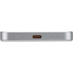 Magnetische Powerbank mit kabelloser Ladefunktion, 5.000 mAh farbe silber Detailansicht 1