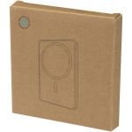 Magnetische Powerbank mit kabelloser Ladefunktion, 5.000 mAh farbe silber zweite Ansicht mit Box