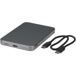 Magnetische Powerbank mit kabelloser Ladefunktion, 5.000 mAh farbe glänzendes silber zweite Ansicht