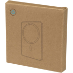 Magnetische Powerbank mit kabelloser Ladefunktion, 5.000 mAh farbe glänzendes silber zweite Ansicht mit Box