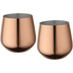 Set mit zwei Edelstahlbechern mit Roségold-Finish, 540 ml farbe rosa