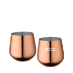 Set mit zwei Edelstahlbechern mit Roségold-Finish, 540 ml Ansicht mit Druckbereich