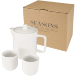 Teeset mit Teekanne und zwei Keramiktassen, 600 ml farbe weiß