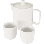 Teeset mit Teekanne und zwei Keramiktassen, 600 ml farbe weiß zweite Ansicht