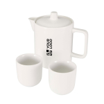 Teeset mit Teekanne und zwei Keramiktassen, 600 ml Ansicht mit Druckbereich