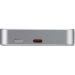Magnetische Powerbank aus recyceltem Aluminium, 10.000 mAh farbe silber Detailansicht 1