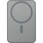 Magnetische Powerbank aus recyceltem Aluminium, 10.000 mAh farbe glänzendes silber zweite Rückansicht